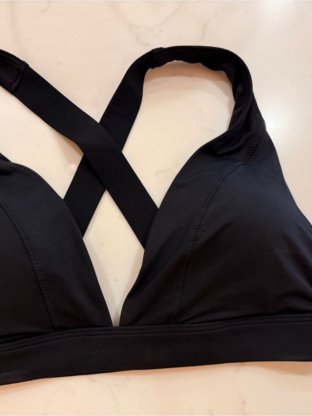 Athleta Black Cross-Back Sports Bra